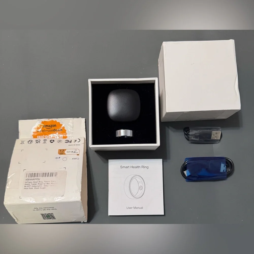 HitTopss Smart Ring, Silver # 10, Fitness Sleep Health Tracker, Waterproof